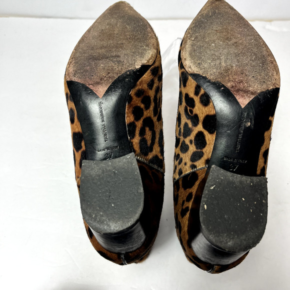 Tabitha Simmons Chelsea Boots Womens 7 Shadow Leopard Print Calf Hair Brown - Picture 11 of 16